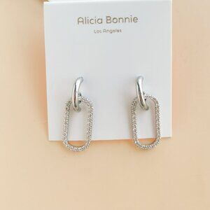 Alicia Bonnie Eva Collection. Silver Crystal Earrings
